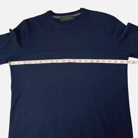 Rag & Bone Merino Wool Crewneck Sweater Arm Lt Color Block Size Medium Navy Blue - Picture 11 of 13